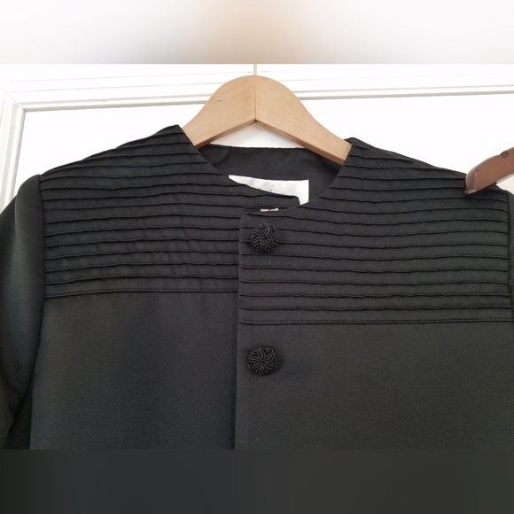 Vintage Oleg Cassini Women's 2 Pc Jacket Pantsuit Black  Size 8 - Picture 3 of 16